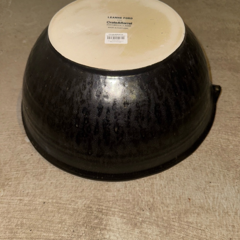 Crate&Barrel Beige Ceramic Bowl